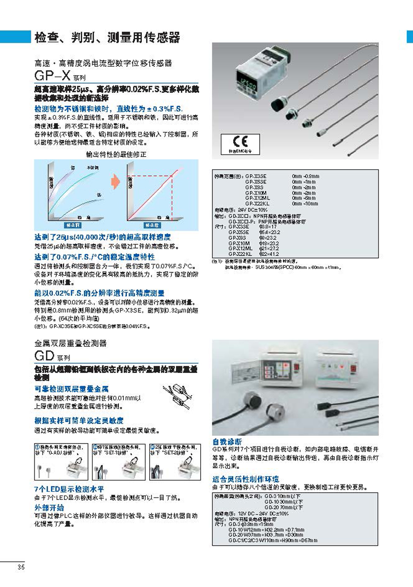 检查判别测量用传感器 